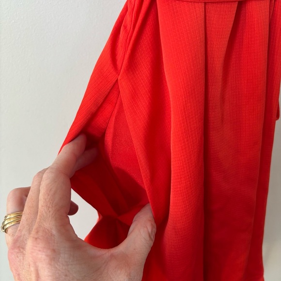 Ted Baker Bright Orange Fluted Mini Dress Size 2/6 NWT - Picture 5 of 10